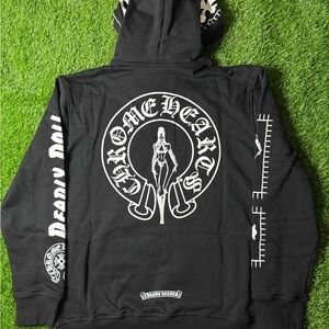 Chrome Hearts Black and White Graphic Hoodie